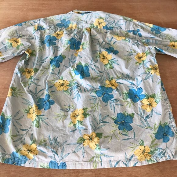 Cooke Street Hawaiian Shirt Men XL Blue Floral Button Up Pocket Short Sleeve - Picture 2 of 12